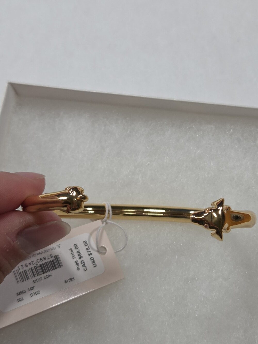 🆕️ Kate Spade Retired Hot Dog Dachshund Flex Cuff Bracelet - Picture 7 of 7